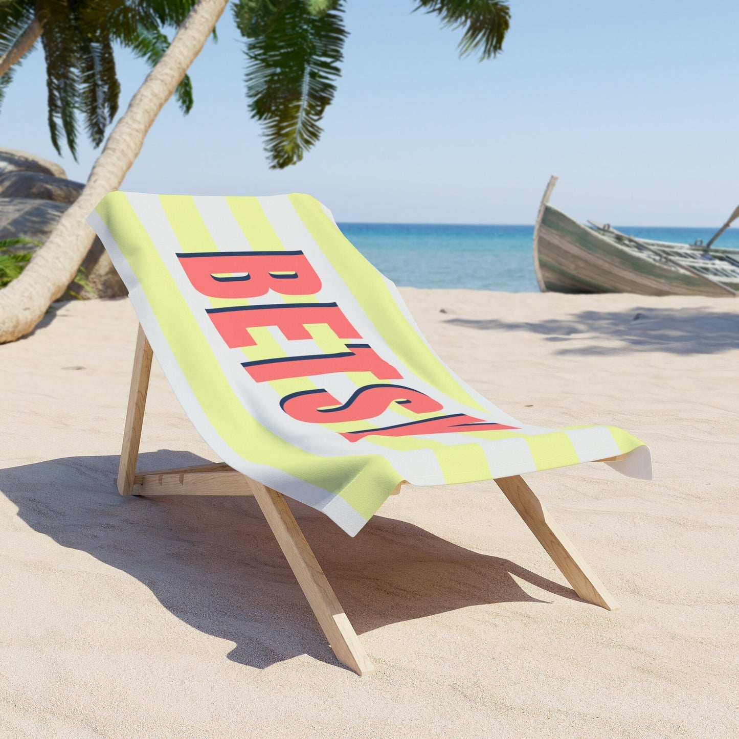 Personalized Striped Beach Towel