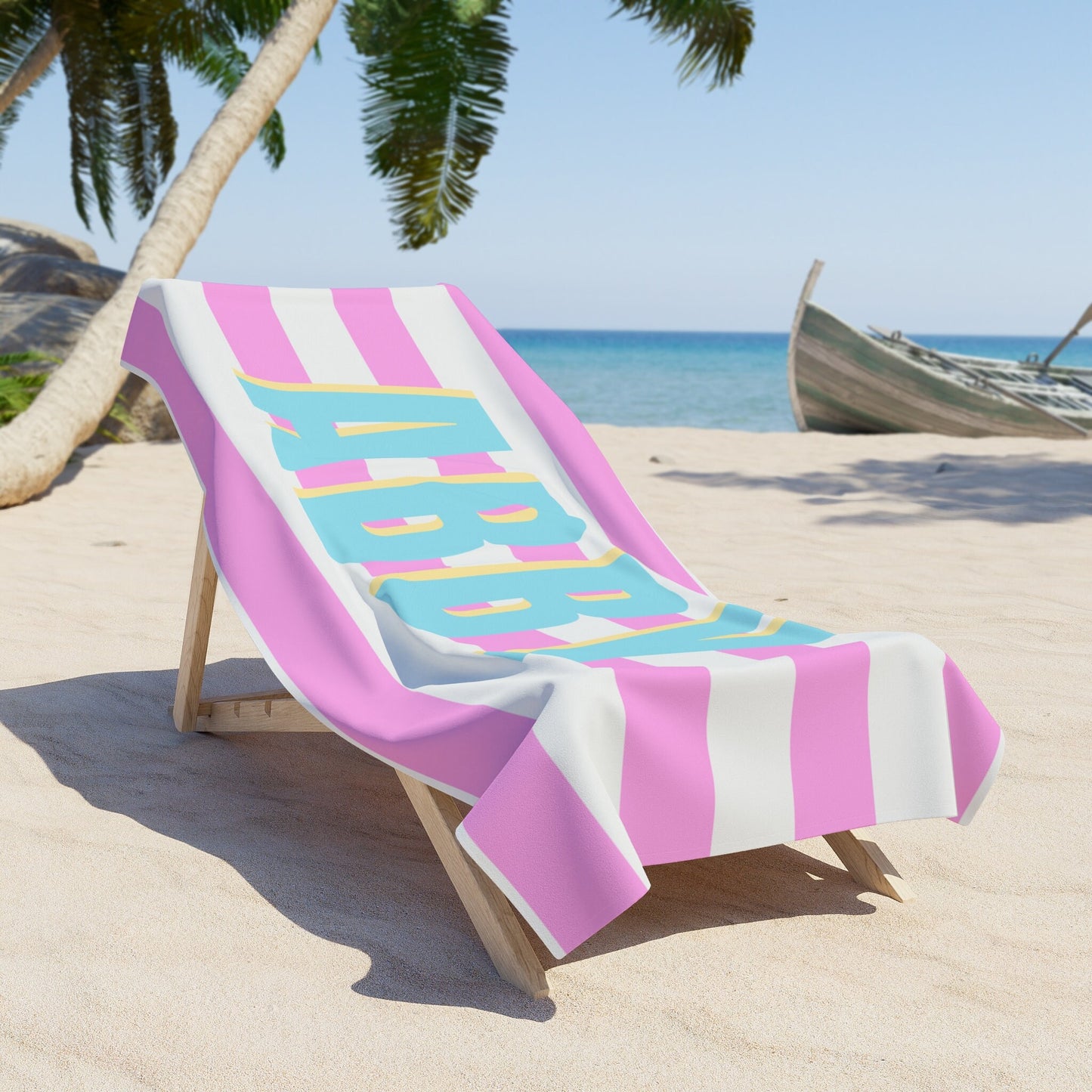 Personalized Striped Beach Towel