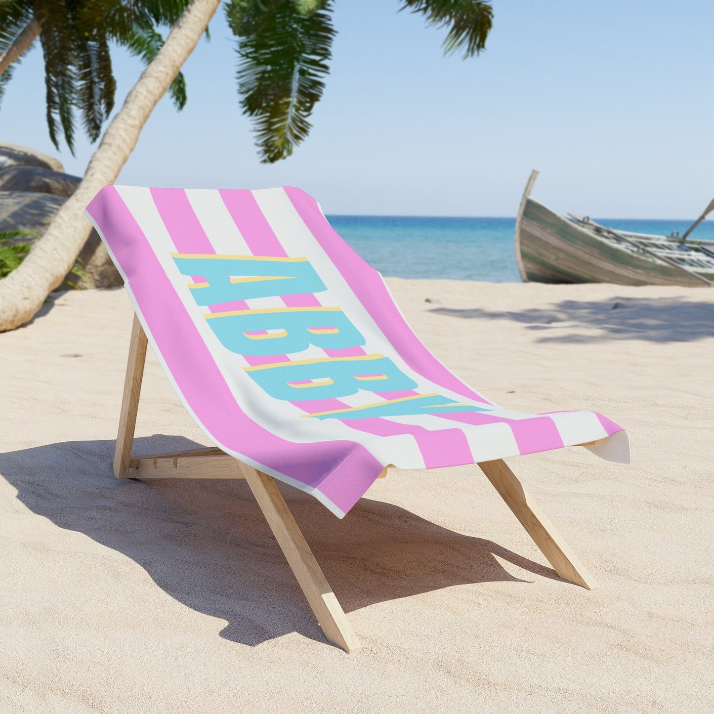 Personalized Striped Beach Towel