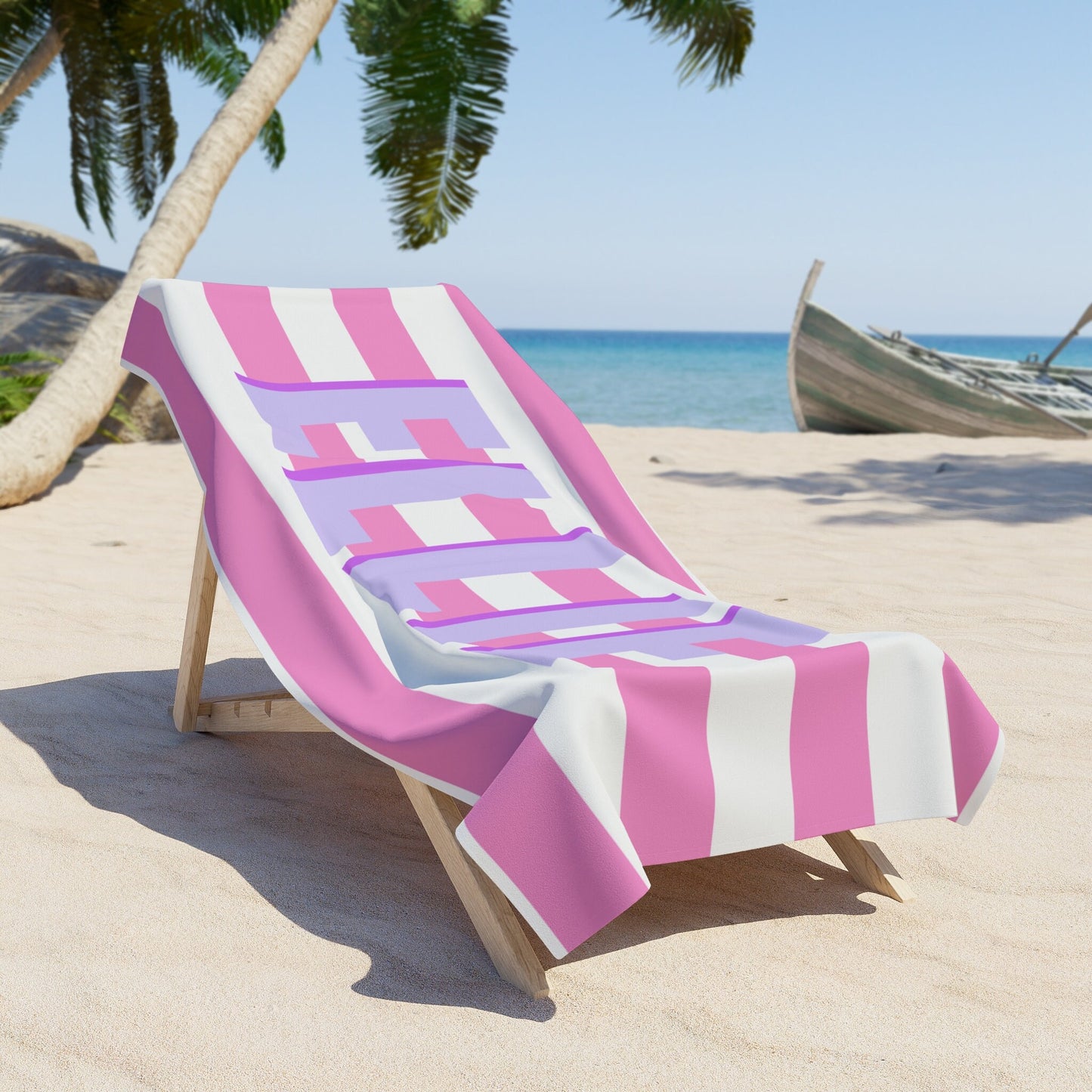 Personalized Striped Beach Towel