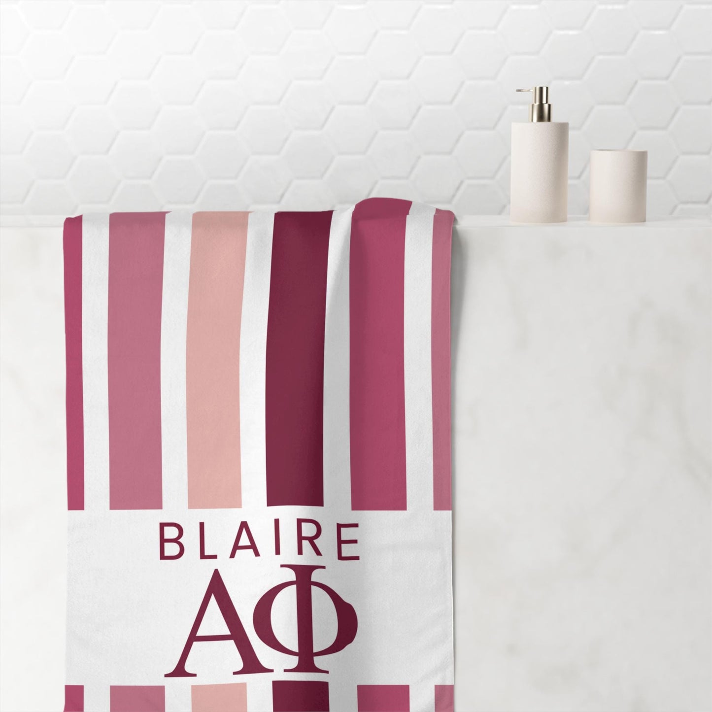 Personalized Alpha Phi Beach Towel