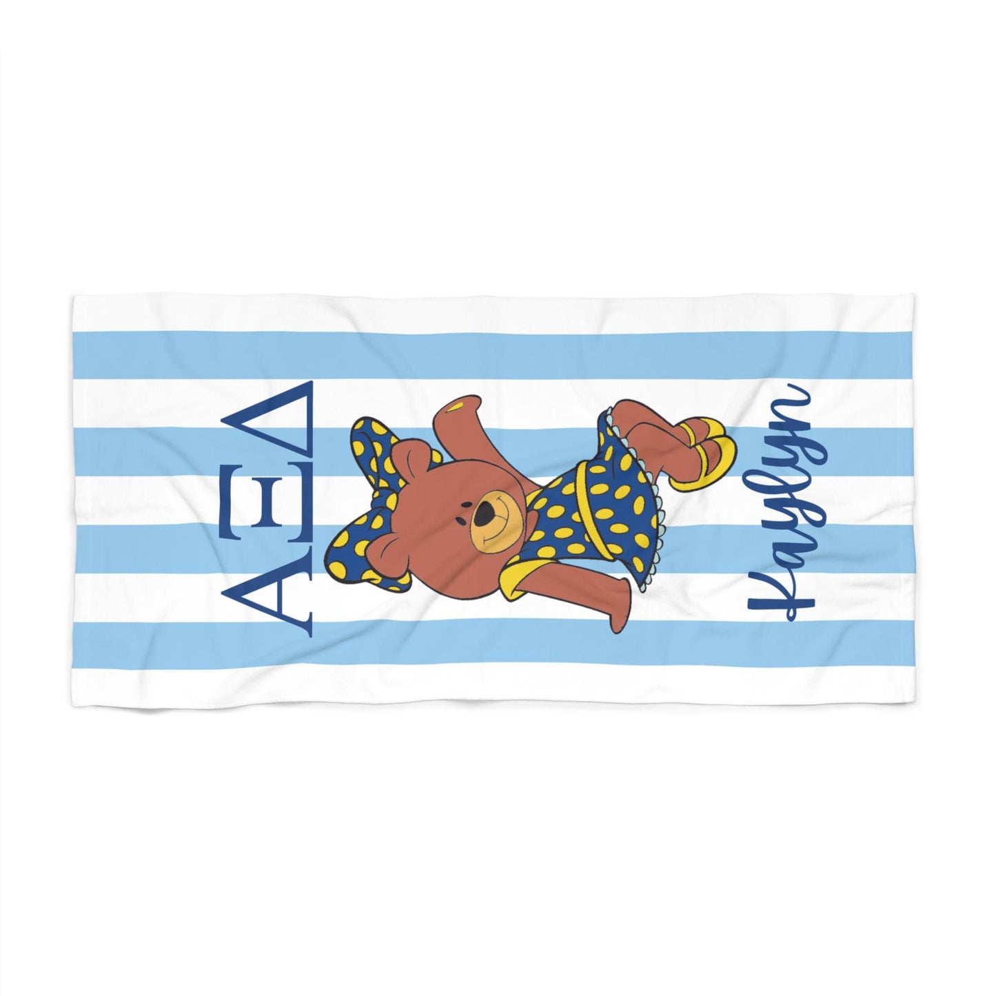 Personalized Alpha Xi Delta Beach Towel