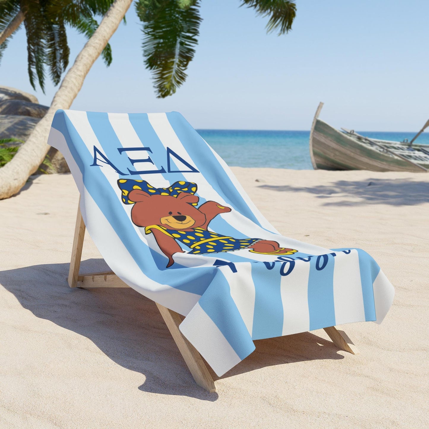 Personalized Alpha Xi Delta Beach Towel