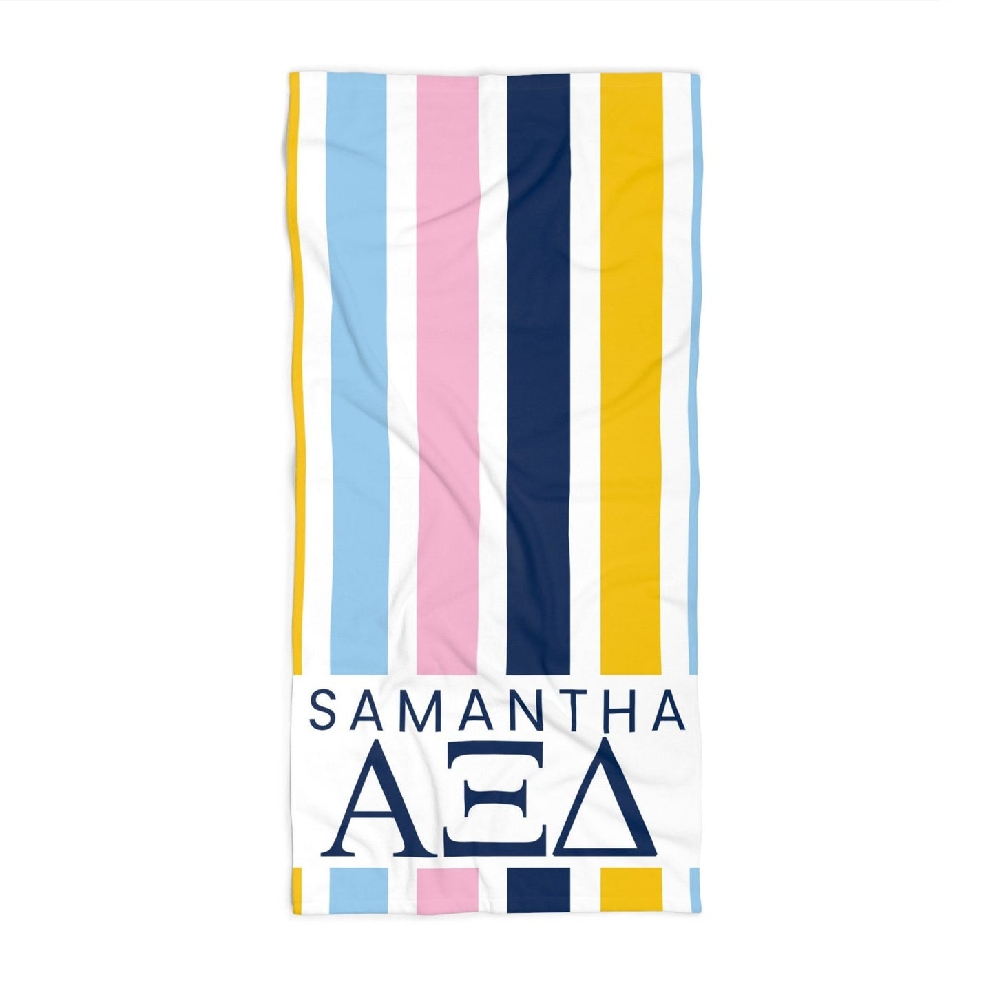 Personalized Alpha Xi Delta Beach Towel