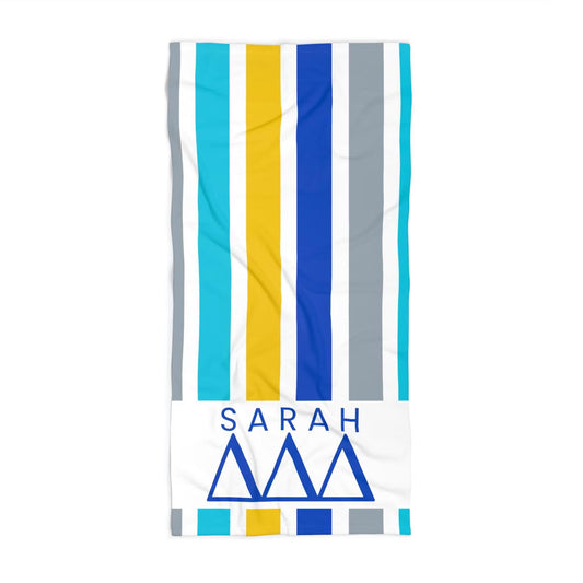 Personalized Tri Delta Beach Towel