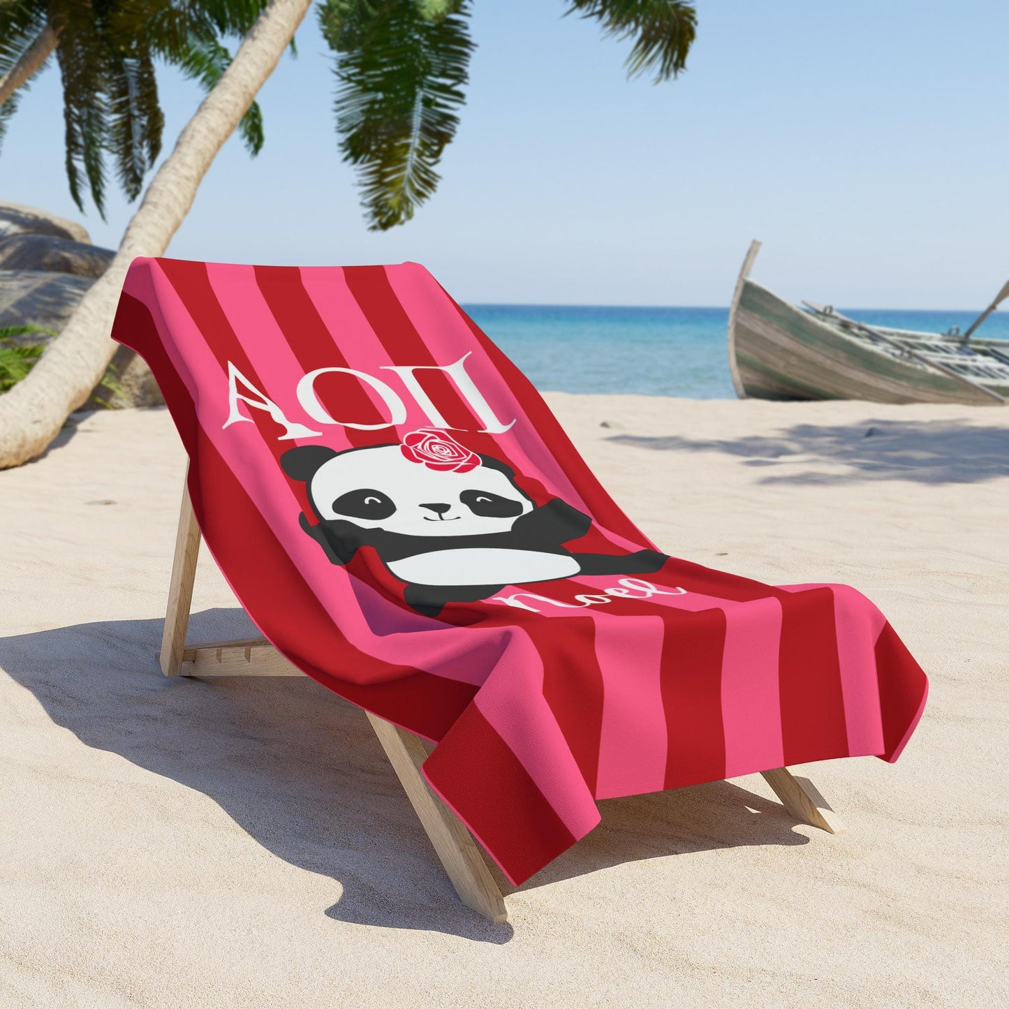 Personalized Alpha Omicron Pi Beach Towel