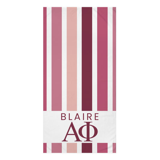 Personalized Alpha Phi Beach Towel