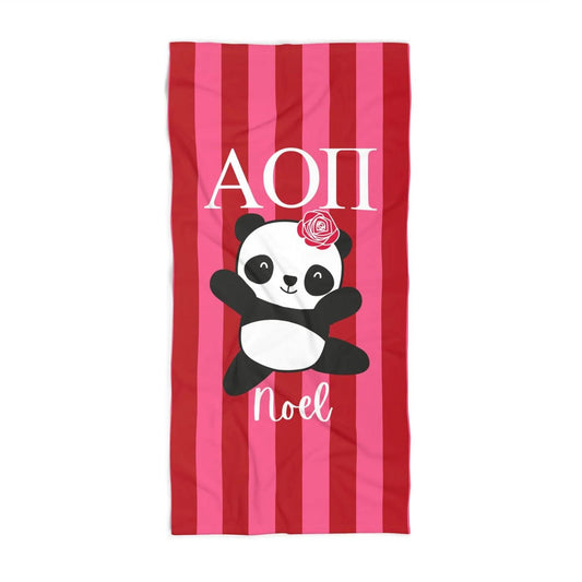 Personalized Alpha Omicron Pi Beach Towel