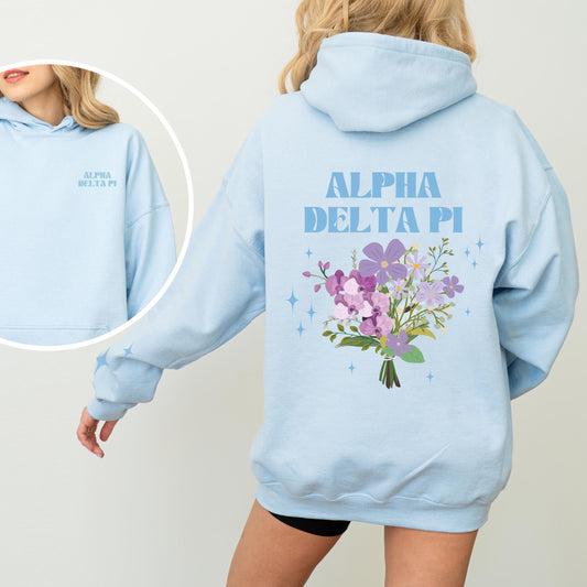 Alpha Delta Pi Floral Hoodie