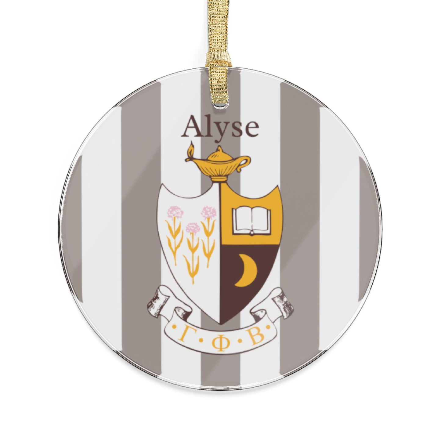 Personalized Gamma Phi Beta Ornament