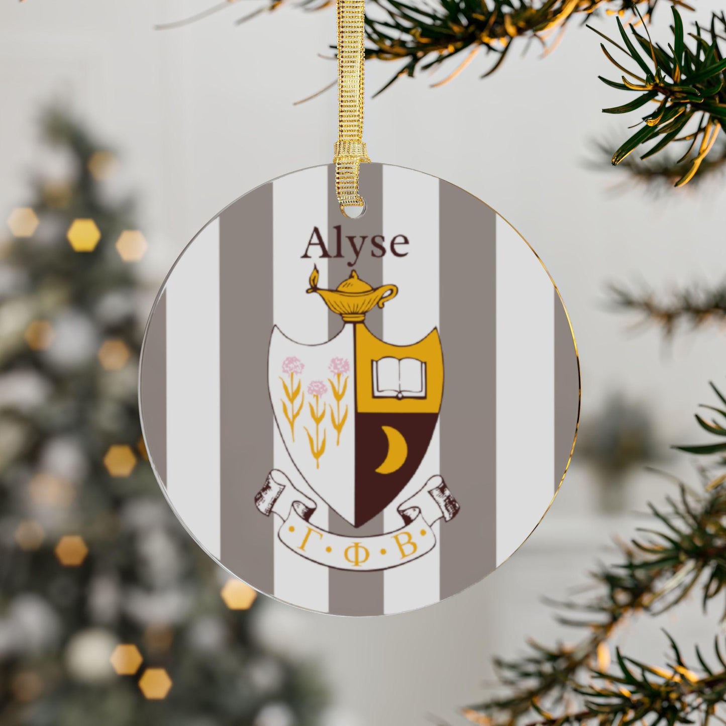 Personalized Gamma Phi Beta Ornament