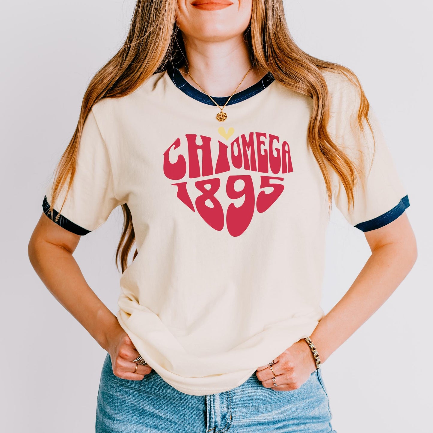 Chi Omega Ringer T-shirt