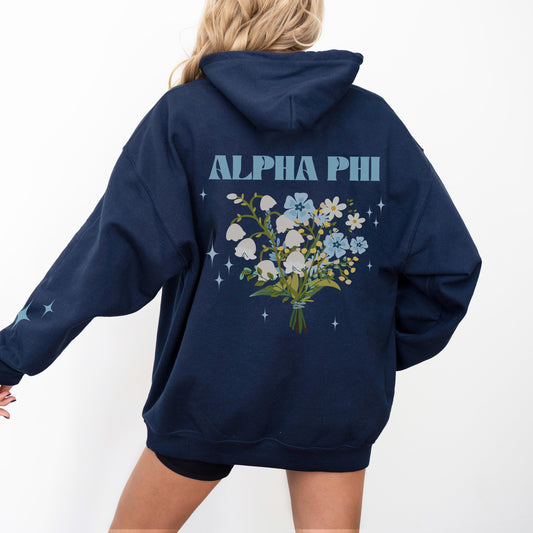 Alpha Phi Floral Hoodie